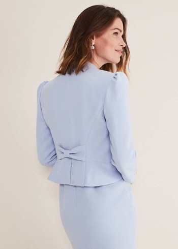 Phase Eight Isabella Bow Jackets Light Blue USA | 0835647-WF